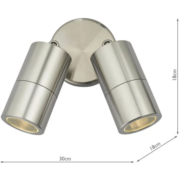 DAR ORT0968 ORTEGA 2LT W/LT ALUMINIUM ADJUSTABLE IP65