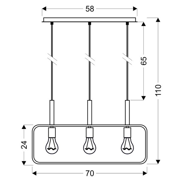 CANDELLUX 33-73532 FRAME LAMPA WISZĄCA 3X60W E27 BIAŁY