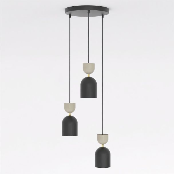 EMIBIG 1738/3PREM GAUDI 3PREM BLACK MOKKA Lampa wisząca