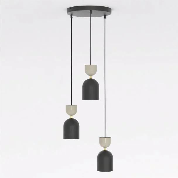 EMIBIG 1738/3PREM GAUDI 3PREM BLACK MOKKA Lampa wisząca
