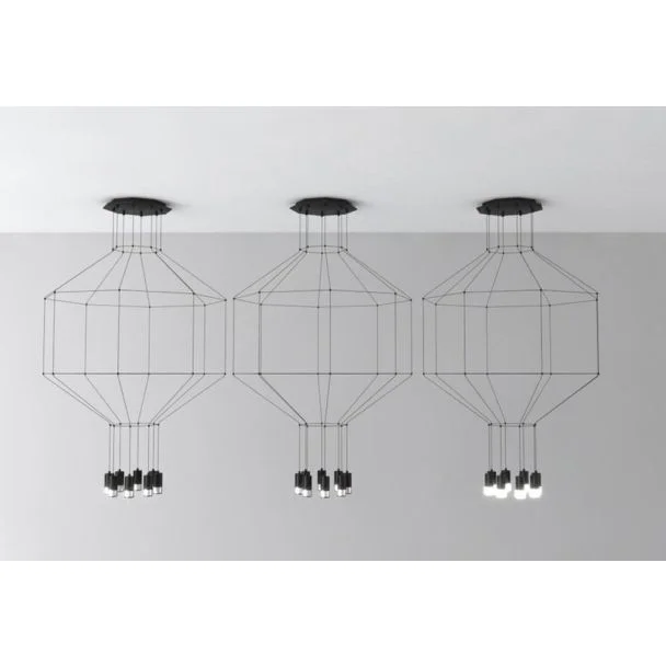 Step into Design XT080-8P Lampa wisząca LINEA-8 czarna 80 cm
