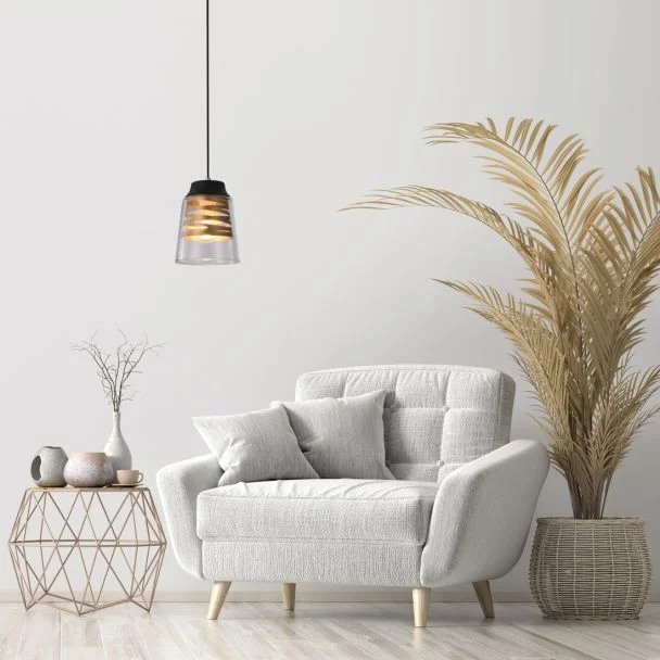 CANDELLUX 31-78384 FRESNO LAMPA WISZĄCA CZARNY 1X60W E27 KLOSZ BEZBARWNY