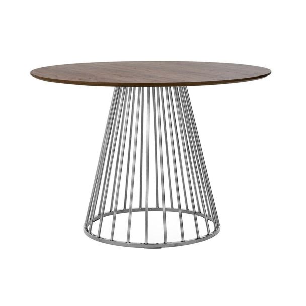 King Home KH1201100128.CHROM Stół GLAM WALNUT 110 - fornir orzechowy, chromowana podstawa