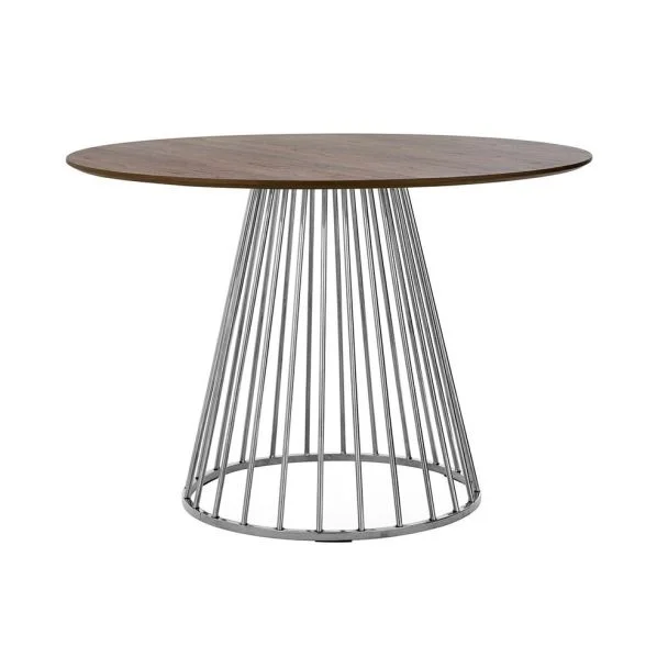King Home KH1201100128.CHROM Stół GLAM WALNUT 110 - fornir orzechowy, chromowana podstawa