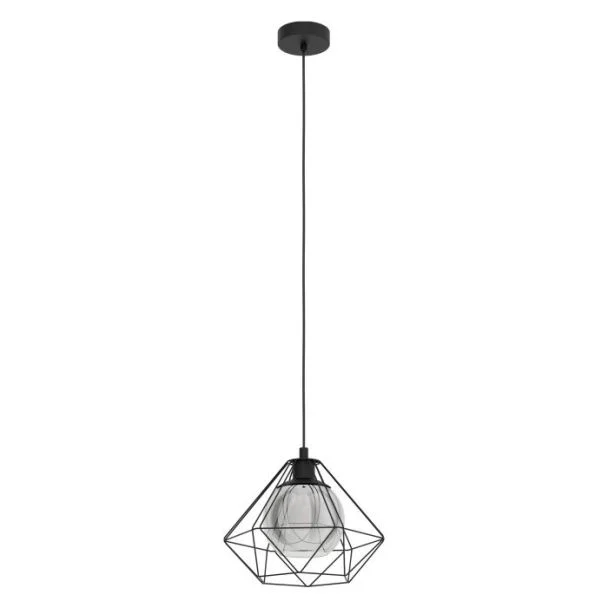 EGLO 43482 LAMPA VERNHAM OPRAWA WISZĄCA HL/1 E27 Ø325 SCHWARZ/SW-TRANSP.VERNHAM
