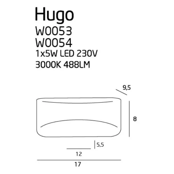 MAXLIGHT W0053 KINKIET HUGO ALU