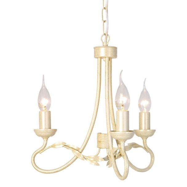 ELSTEAD OLIVIA OV3 IVORY/GOLD 3Lt Chandelier/Semi-Flush