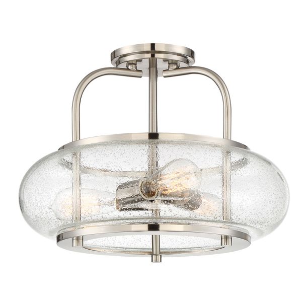 ELSTEAD Trilogy QZ-TRILOGY-SFM-BN 3 Light Semi-Flush Mount - Brushed Nickel