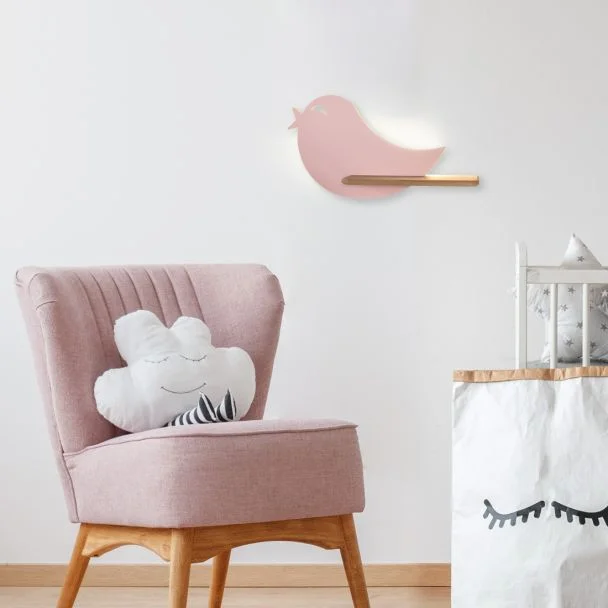 CANDELLUX 21-85054 BIRD LAMPA KINKIET 5W LED 4000K IQ KIDS Z PRZEWODEM Z WŁ. I WTYCZKĄ RÓŻOWY