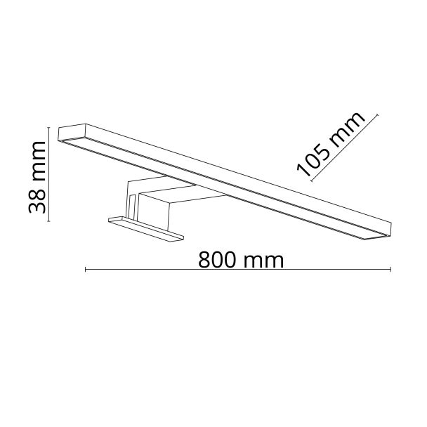 TK-LIGHTING 6359 LEITO CHROM KINKIET 2w1 LED 12W 80cm