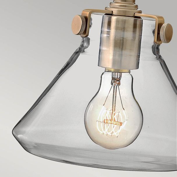 ELSTEAD Congress HK-CONGRESS1-A-BC 1 Light Clear Glass Wall Light - Brushed Caramel