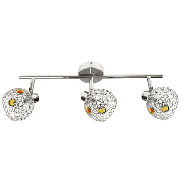 CANDELLUX 93-12197 ARON LISTWA 3X40W G9 CHROM KRYSZTAŁ BURSZTYN