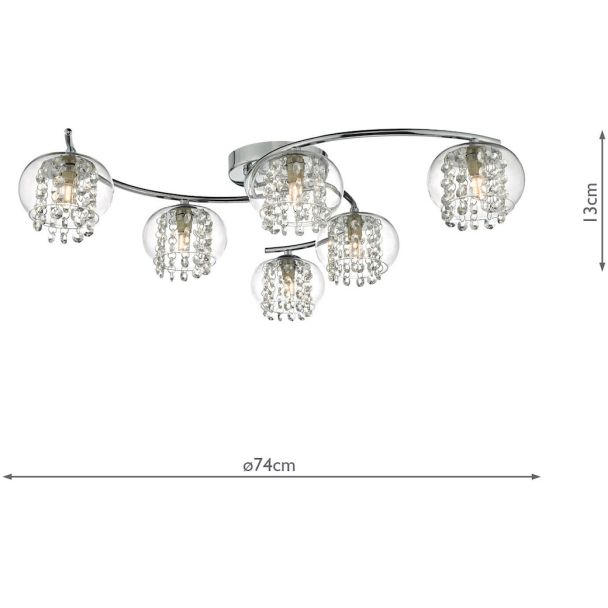 DAR ELM6450 ELMA 6LT SEMI FLUSH POL CHR/ CLR
