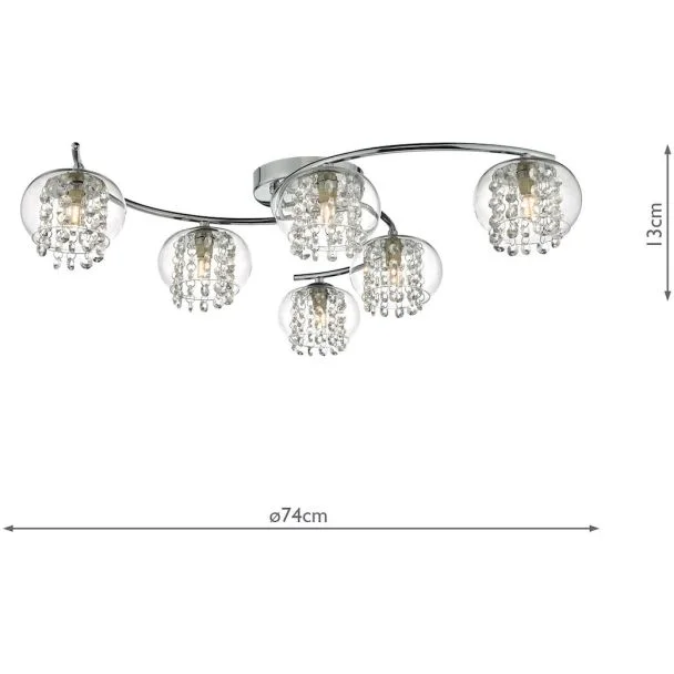 DAR ELM6450 ELMA 6LT SEMI FLUSH POL CHR/ CLR