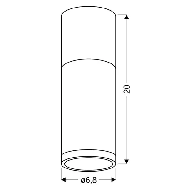 CANDELLUX 2284286 TUBA LAMPA SUFITOWA 1X15W GU10 6,8/20 SZARY+DREWNO