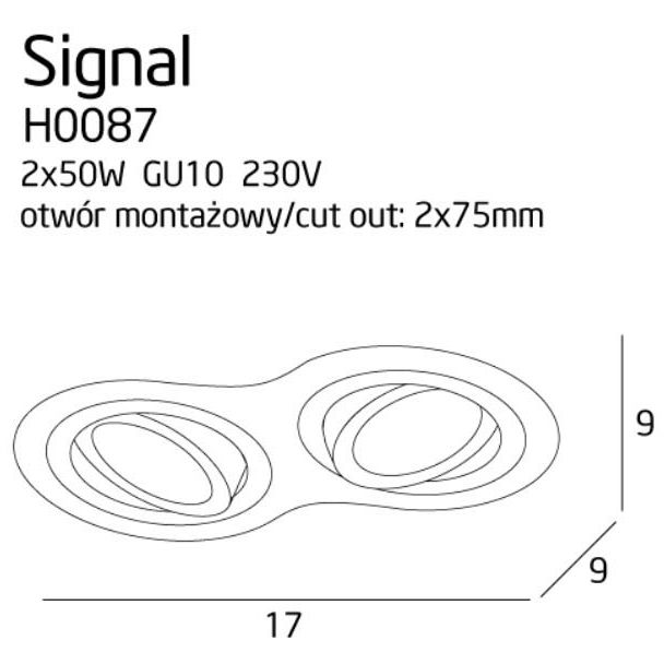 MAXLIGHT SIGNAL II oprawa podtynkowa H0087