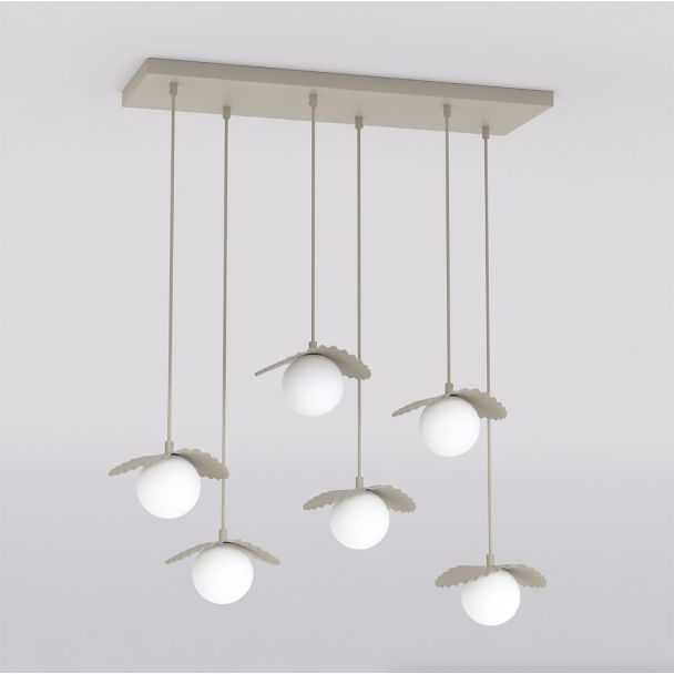 EMIBIG 1760/6 FLORA 6 MOKKA OPAL Lampa wisząca