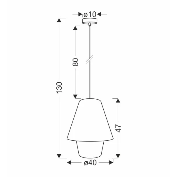 CANDELLUX 31-26880 Africa lampa wisząca 40 czarny 1x40W E27 abażur beżowy+biały