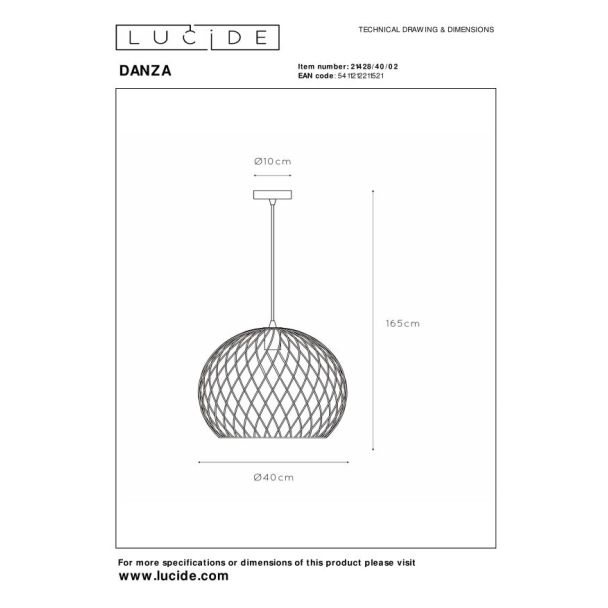 LUCIDE 21428/40/02 LAMPA WISZĄCA NOWOCZESNA DANZA