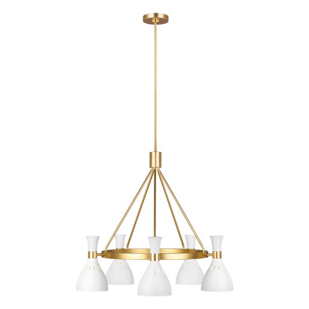 ELSTEAD Joan FE-JOAN5-MW 5 Light Chandelier - Matte White
