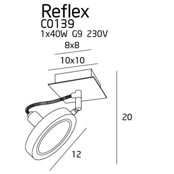 MAXLIGHT C0139 KINKIET/LAMPA SUFITOWA REFLEX BIAŁA, G9