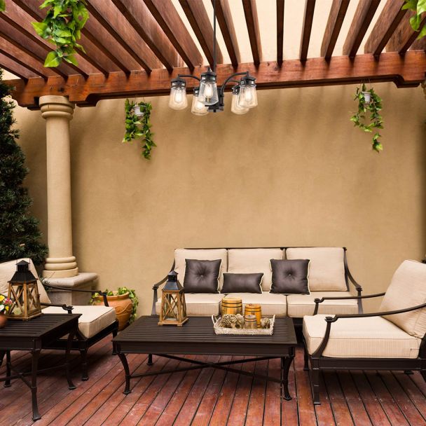 ELSTEAD Lyndon KL-LYNDON-5P-AZ 5 Light Outdoor Chandelier - Architectural Bronze