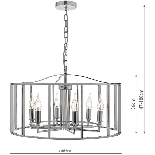 DAR MYK0650 MYKA 6LT PENDANT POL CHR