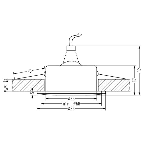 CANDELLUX 2258928 SH-12 SN MR16 SATYNA NIKIEL oczko sufitowe lampa sufitowa HERMETYCZNA IP65 odporna na wilgoć