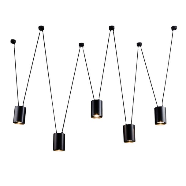 ANTIGO Lampa wisząca VIWIN 5 - Czarna (5000 mm) 9023