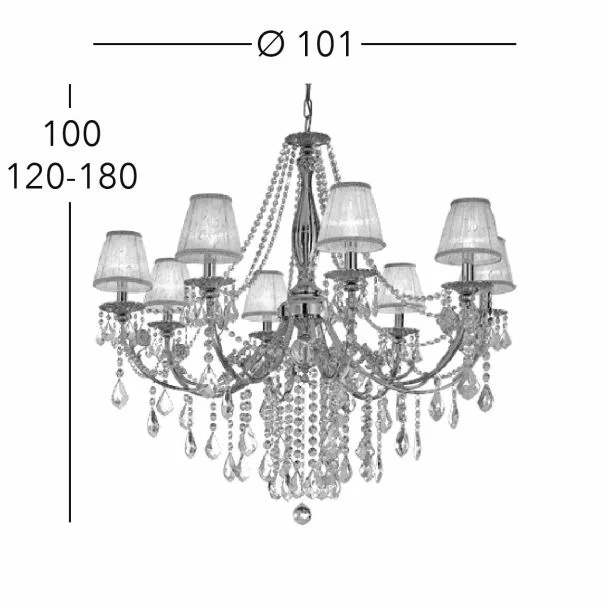 KOLARZ 1301.88.5.SPT PISANI CRYSTAL żyrandol