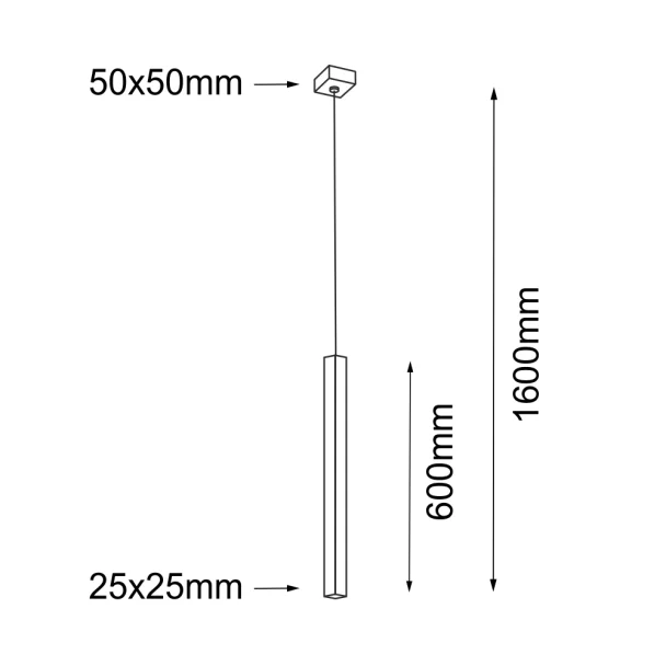 ANTIGO Lampa wisząca Aomori 1 - Czarna (600 mm) 7986