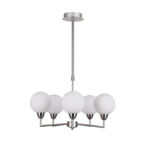 CANDELLUX 35-05458 LOGOS LAMPA WISZĄCA SATYNOWY 5X25W G9 KLOSZ BIAŁY