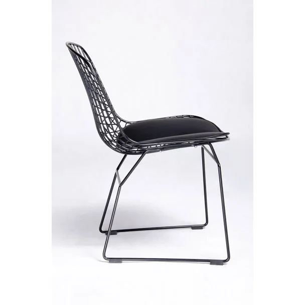King Home MC-020A.B.B Krzesło NET SOFT czarne - czarna poduszka, metal