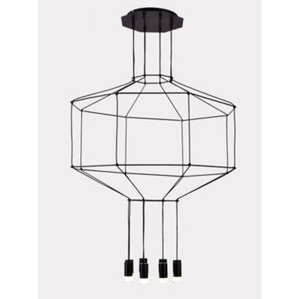 Step into Design XT080-8P Lampa wisząca LINEA-8 czarna 80 cm
