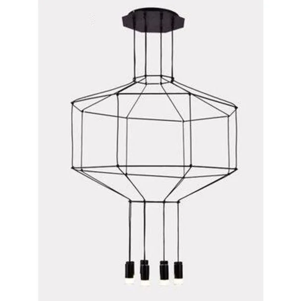 Step into Design XT080-8P Lampa wisząca LINEA-8 czarna 80 cm