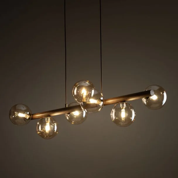 TK-LIGHTING 11096 ESTERA WOOD ORZECH BURSZTYN LAMPA WISZĄCA 7XG9