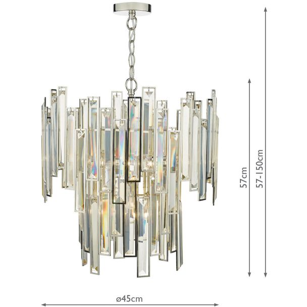 DAR ODI0620 ODILE 6LT 2 TIER PENDANT CHAMPAGNE GOLD CRYSTAL