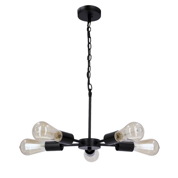 CANDELLUX 35-09388 SPARTA LAMPA WISZĄCA CZARNY 5X60W E27