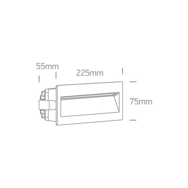 ONE LIGHT 68068C/G/W Lapas 2 szary wpust ścienny LED 3000K 6W IP65