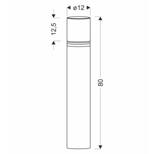 CANDELLUX 51-32447 Sedum lampa ogrodowa słupek 12x80cm czarny 12W LED IP65