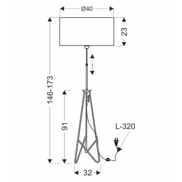 CANDELLUX 51-78834 FLOAT LAMPA PODŁOGOWA CZARNA 1X60W E27 ABAŻUR CZERWONY