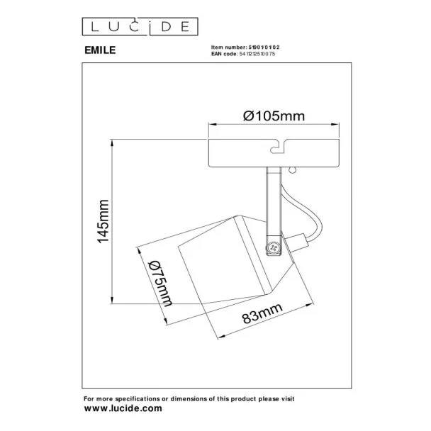 LUCIDE EMILE 51901/01/02 lampa sufitowa