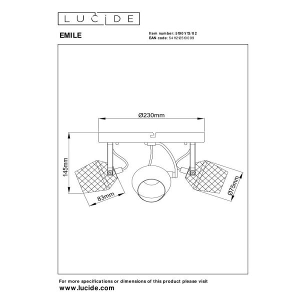 LUCIDE EMILE 51901/13/02 lampa sufitowa