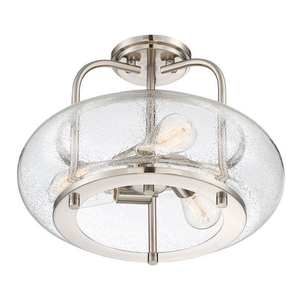 ELSTEAD Trilogy QZ-TRILOGY-SFM-BN 3 Light Semi-Flush Mount - Brushed Nickel