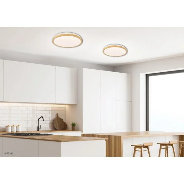 CANDELLUX 14-75260 LAMPA SUFITOWA GANDAVA PLAFON 36W LED BIAŁO DREWNIANY 4000K