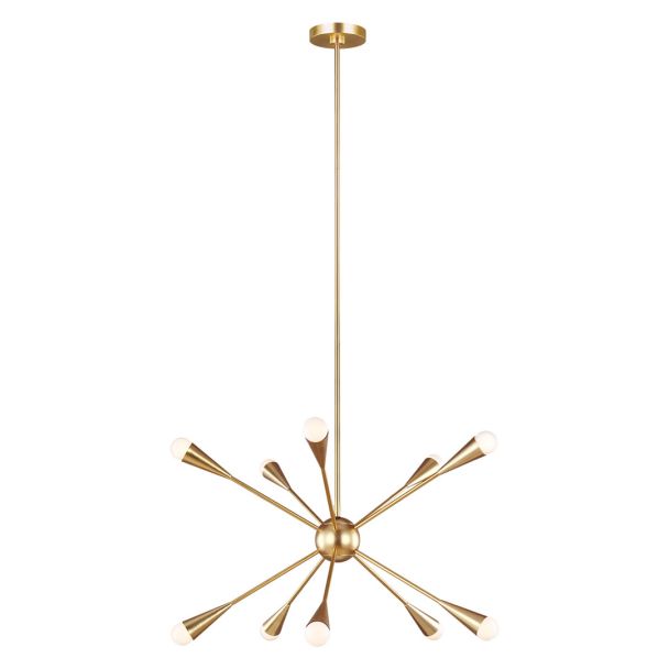 ELSTEAD Jax FE-JAX10-BB 10 Light Chandelier - Burnished Brass
