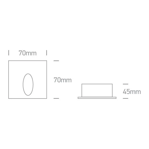 ONE LIGHT 68032/B/W Kapsas czarny wpust ścienny LED 3000K 3W IP54 zasilacz i