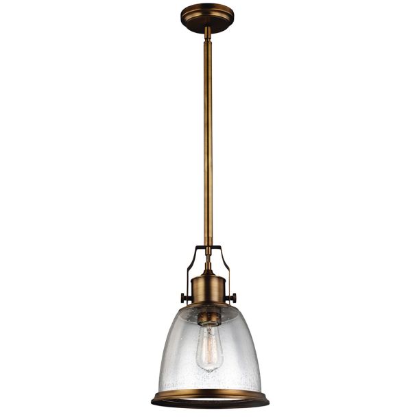 ELSTEAD Hobson FE-HOBSON-P-M-AB 1 Light Medium Pendant Aged Brass