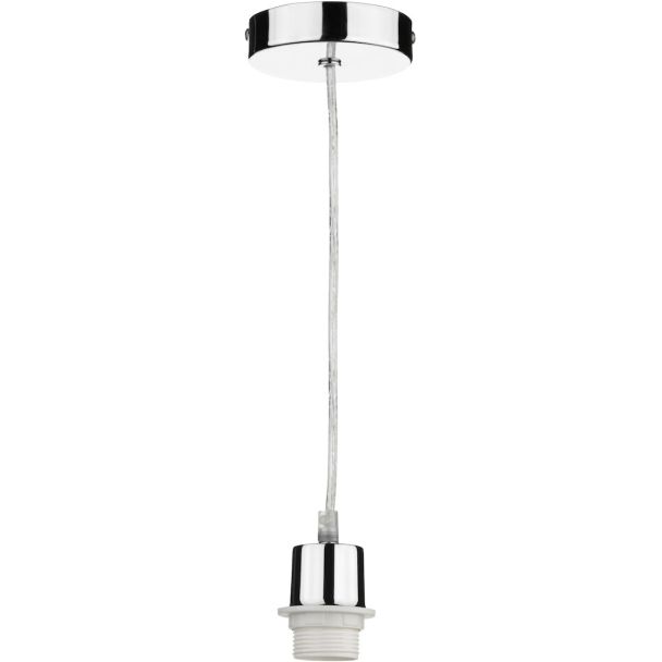 DAR SP65 1LT POLISHED CHROME E27 SUSPENSION CLEAR CABLE