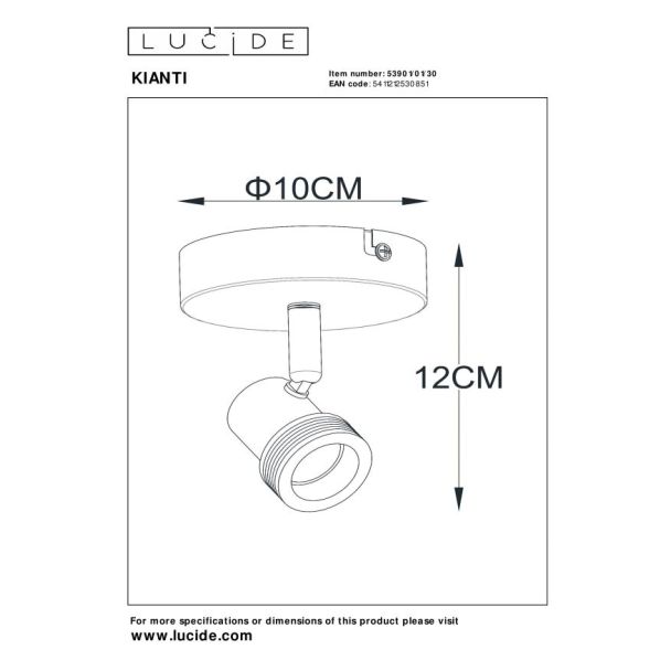 LUCIDE KIANTI 53901/01/30 lampa ścienna